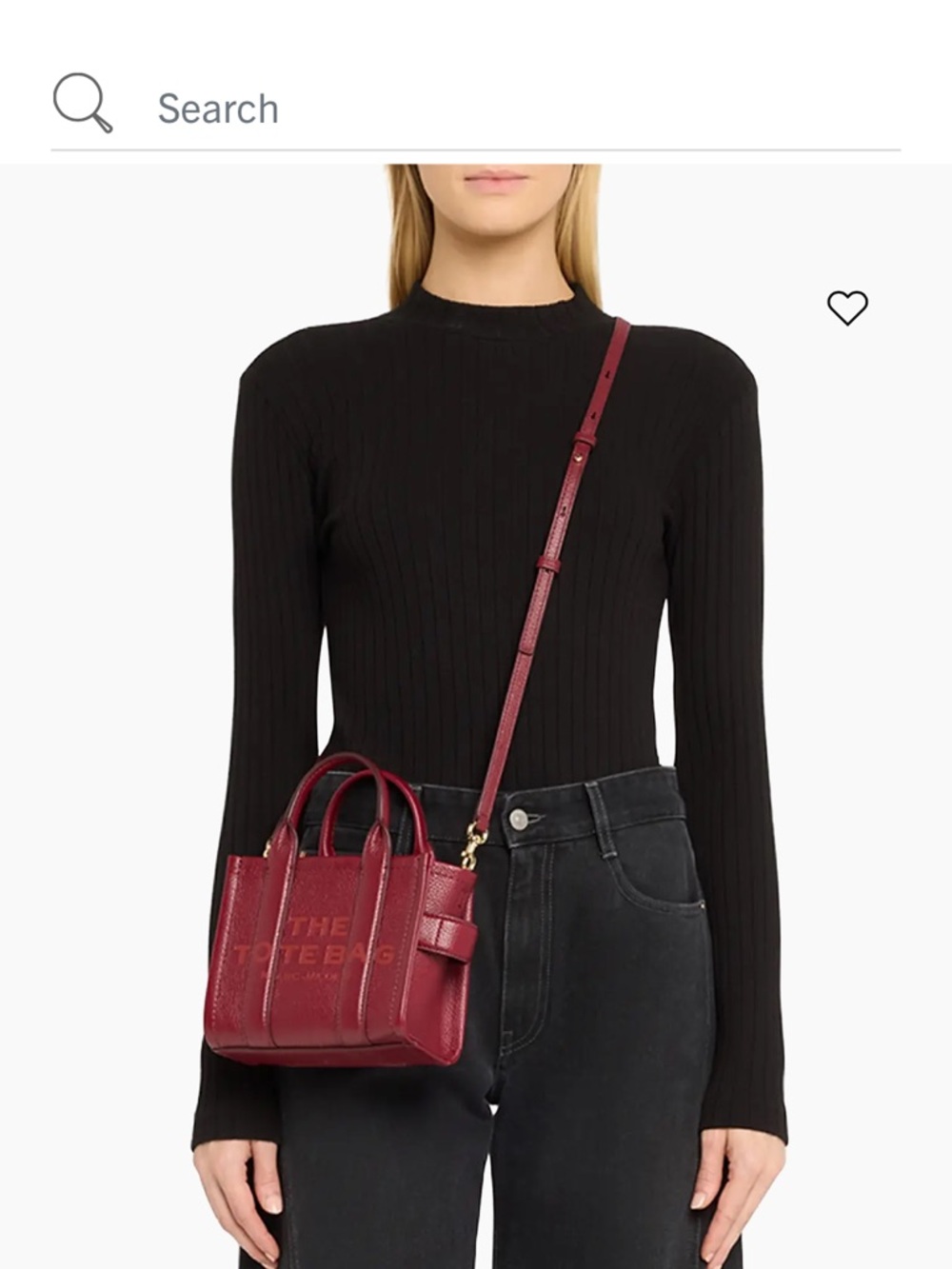 Marc Jacobs Pebbled Leather Small Tote in Cherry - Picture 8 of 9